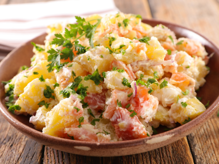 photo of potato salad in a bowl.
